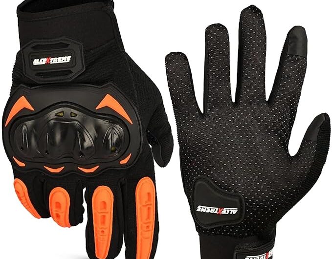 Allextreme Probiker Full Finger Riding Gloves with Hard Knuckle Shells for Motorbike Racing Biking Climbing