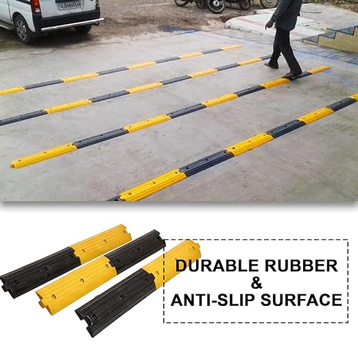  Mtrs Rubber Rumblers Safety Speed Breaker in Black & Yellow Color for High Visibility