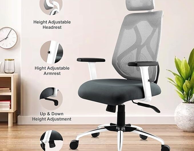 Ergofit Ergonomic Office Chair in High Back with Adjustable Arms & Lumbar Support