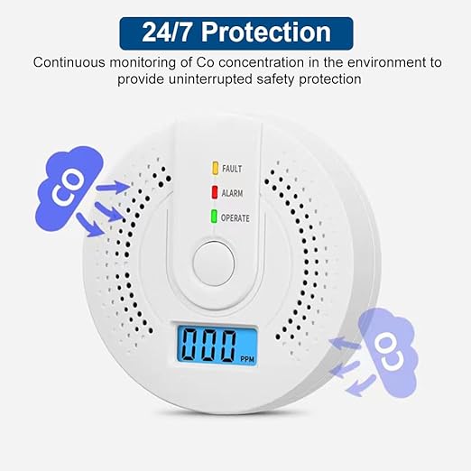 CO Alarm Detector with LCD Digital Display