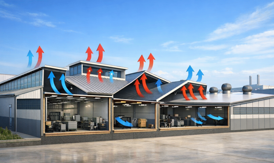 Various Types of Roof for a Factory Building & Natural Ventilation Methods