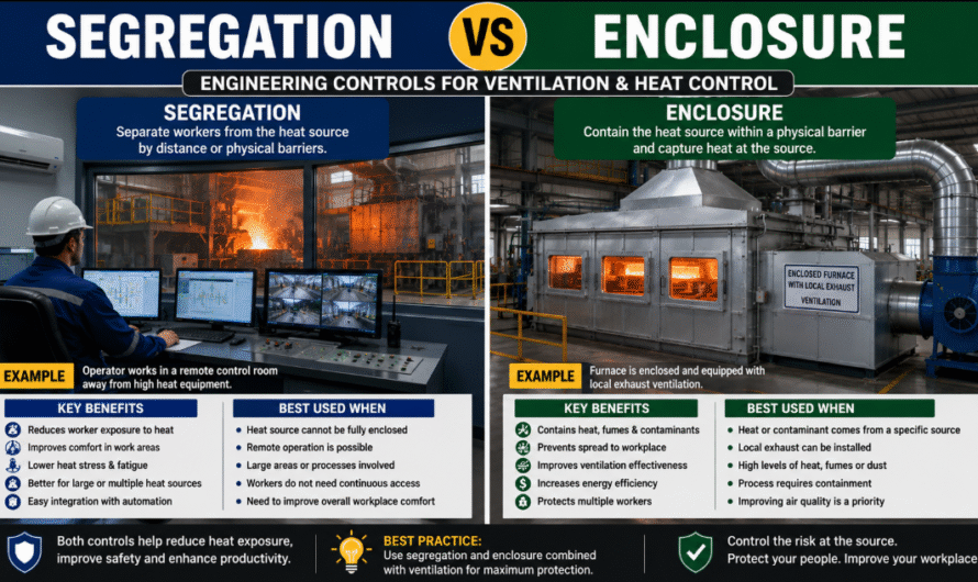 Difference Between Segregation and Enclosure in Ventilation & Heat Control | Industrial Safety Guide