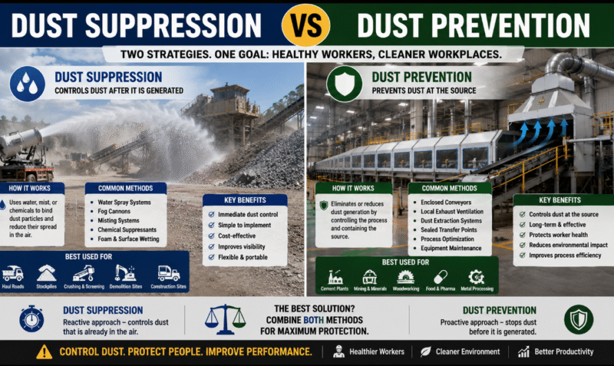 Difference Between Dust Suppression and Dust Prevention | Industrial Dust Control Guide