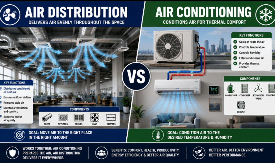 Difference Between Air Distribution and Air Conditioning | Complete HVAC & Workplace Safety Guide